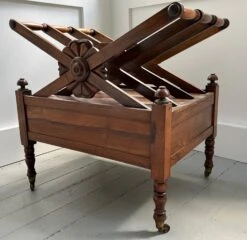 Antique Early 19th Century English Regency X-Form Canterbury Magazine Rack With Single Drawer -CHAIRISH Shop antique early 19th century english regency x form canterbury magazine rack with single drawer 7807