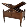 Antique Early 19th Century English Regency X-Form Canterbury Magazine Rack With Single Drawer
