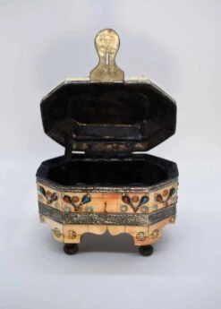 Antique Etched With Henna Bone Trinket Box With Enameled Turquoise -CHAIRISH Shop antique etched with henna bone trinket box with enameled turquoise 1327