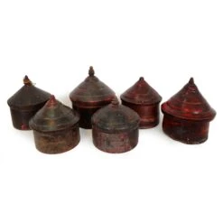 Antique India Wood Tikka Box -CHAIRISH Shop antique india wood tikka box 0402