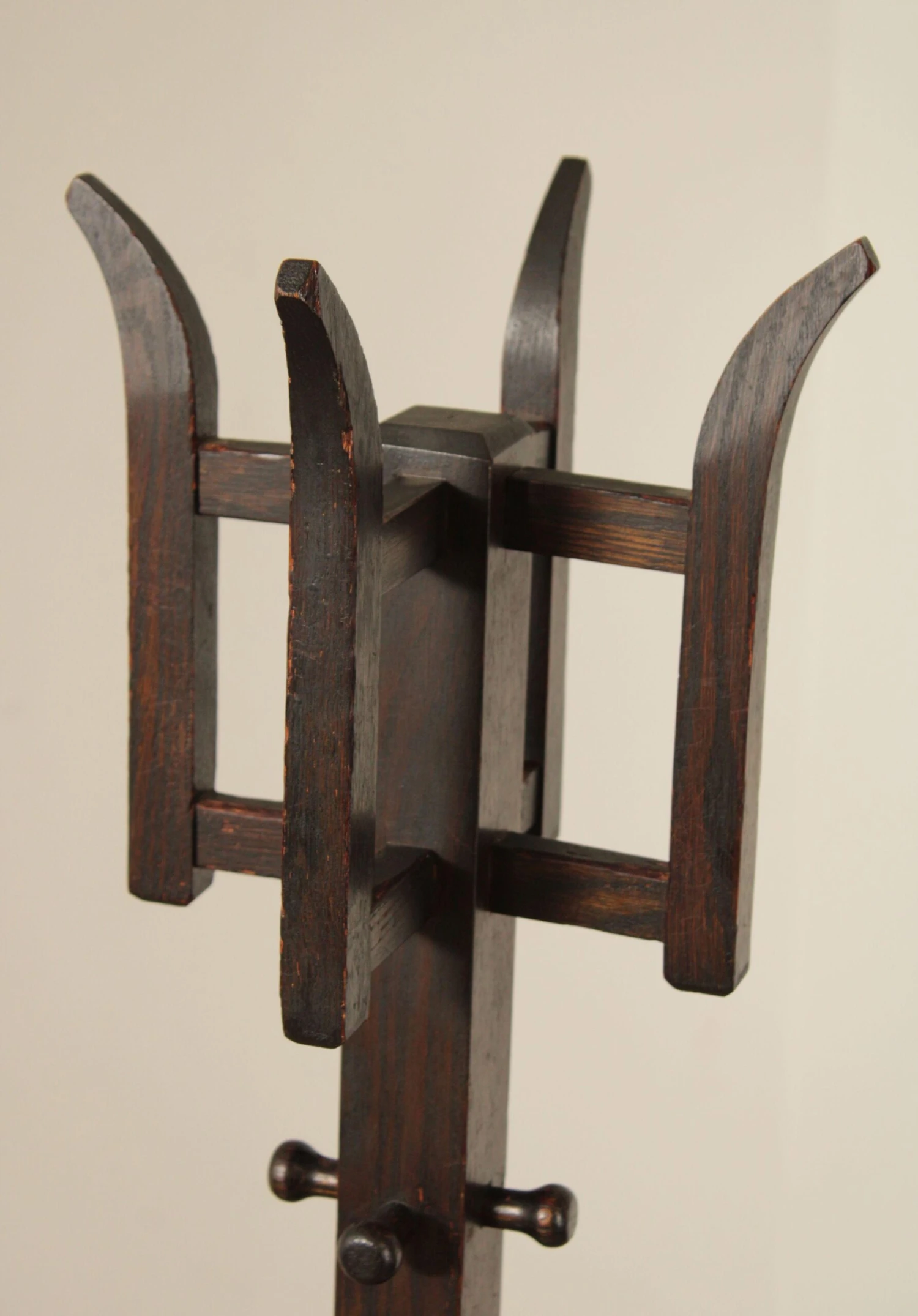 Antique Mission Oak Coat Rack 7 Antique Mission Oak Coat Rack - Image 5