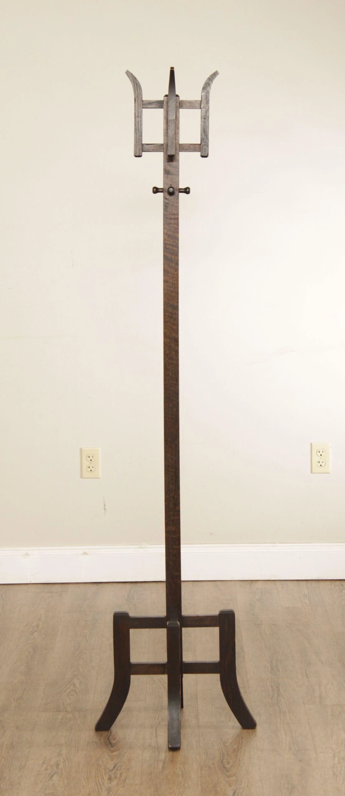 Antique Mission Oak Coat Rack 6 Antique Mission Oak Coat Rack - Image 4