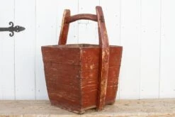 Antique Painted Red Wooden Basket -CHAIRISH Shop antique painted red wooden basket 2042