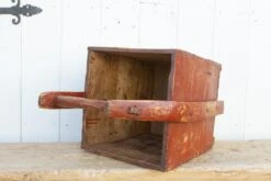 Antique Painted Red Wooden Basket -CHAIRISH Shop antique painted red wooden basket 4208