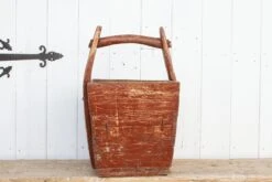 Antique Painted Red Wooden Basket -CHAIRISH Shop antique painted red wooden basket 4365