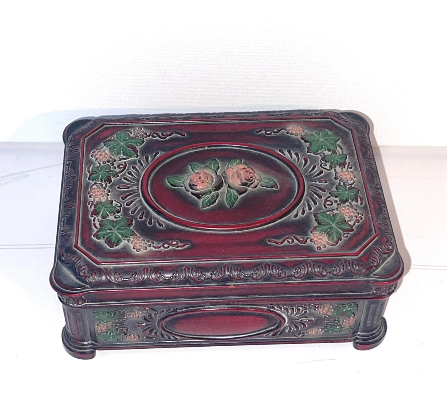 Antique Painted Victorian Jewelry Box 4 Antique Painted Victorian Jewelry Box - Image 2