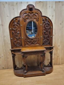Antique Quarter-Sawn Oak Carved Ornate Figural Hall Tree -CHAIRISH Shop antique quarter sawn oak carved ornate figural hall tree 4370
