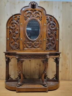 Antique Quarter-Sawn Oak Carved Ornate Figural Hall Tree -CHAIRISH Shop antique quarter sawn oak carved ornate figural hall tree 7053