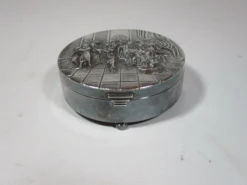 Antique Silver-Plated Round Repousse Box, Made In Denmark 17 Antique Silver-Plated Round Repousse Box, Made In Denmark -CHAIRISH Shop antique silver plated round repousse box made in denmark 6576