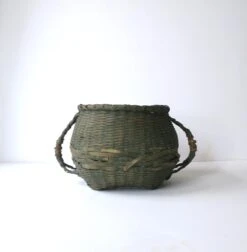 Antique Wicker Green Splint Basket -CHAIRISH Shop antique wicker green splint basket 0597