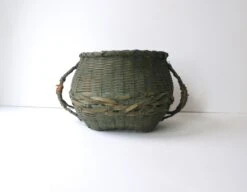 Antique Wicker Green Splint Basket -CHAIRISH Shop antique wicker green splint basket 1023