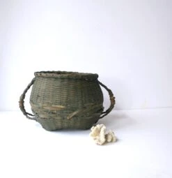Antique Wicker Green Splint Basket -CHAIRISH Shop antique wicker green splint basket 4433