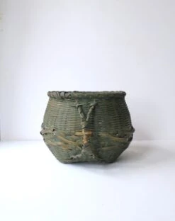 Antique Wicker Green Splint Basket -CHAIRISH Shop antique wicker green splint basket 7662