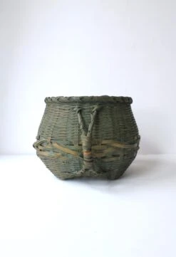 Antique Wicker Green Splint Basket -CHAIRISH Shop antique wicker green splint basket 9066