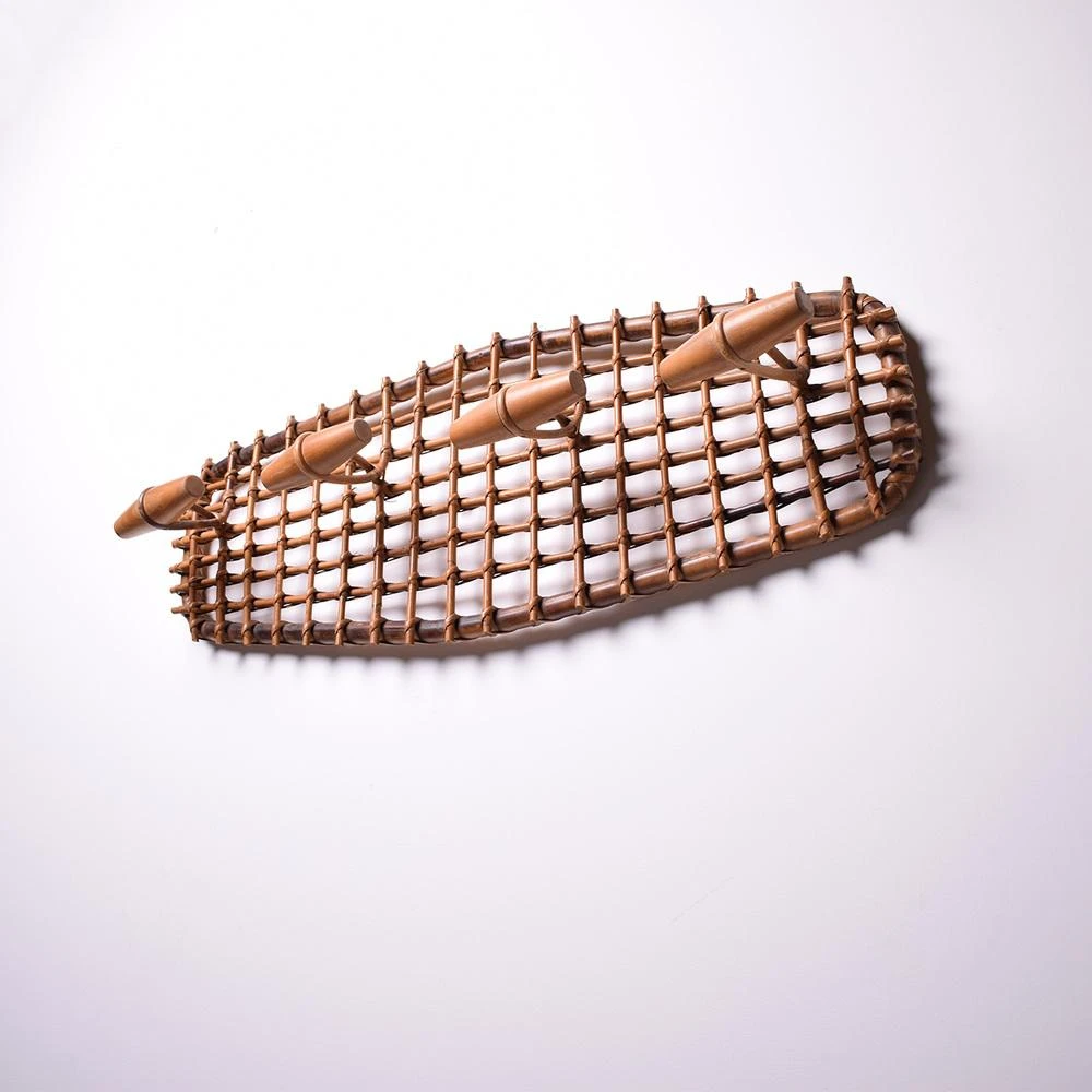 Bamboo & Rattan Coat Rack Hanger Attributed To Olaf Von Bohr, Italy, 1950s 5 Bamboo & Rattan Coat Rack Hanger Attributed To Olaf Von Bohr, Italy, 1950s - Image 3