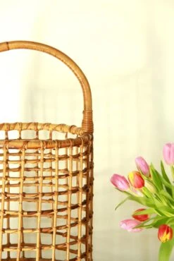 Bamboo Rattan Basket, Italy, 1970s -CHAIRISH Shop bamboo rattan basket italy 1970s 3315