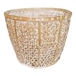 Bamboo White Wash Basket Large