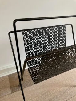 Black Iron Magazine Rack In The Style Of Mathieu Matégot -CHAIRISH Shop black iron magazine rack in the style of mathieu mategot 1910