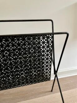 Black Iron Magazine Rack In The Style Of Mathieu Matégot -CHAIRISH Shop black iron magazine rack in the style of mathieu mategot 3701