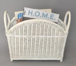 Bohemian Chic White Bleached Magazine Rack Handwoven Wicker & Rattan 1970 -CHAIRISH Shop bohemian chic white bleached magazine rack handwoven wicker and rattan 1970 1785