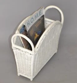 Bohemian Chic White Bleached Magazine Rack Handwoven Wicker & Rattan 1970 -CHAIRISH Shop bohemian chic white bleached magazine rack handwoven wicker and rattan 1970 5847