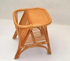 Bohemian Mid-Century Modern Handcrafted Bamboo & Cane Magazine Rack Side Table -CHAIRISH Shop bohemian mid century modern handcrafted bamboo and cane magazine rack side table 0843
