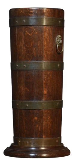 Brass Bound Barrel Stick Stand