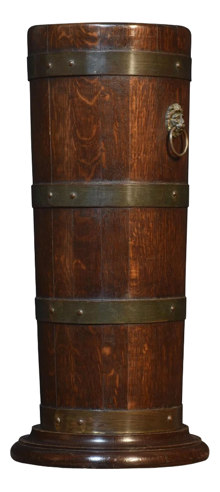 Brass Bound Barrel Stick Stand 3 Brass Bound Barrel Stick Stand