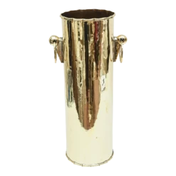 Brass Column Umbrella Stand With Ring Door Knocker Vintage