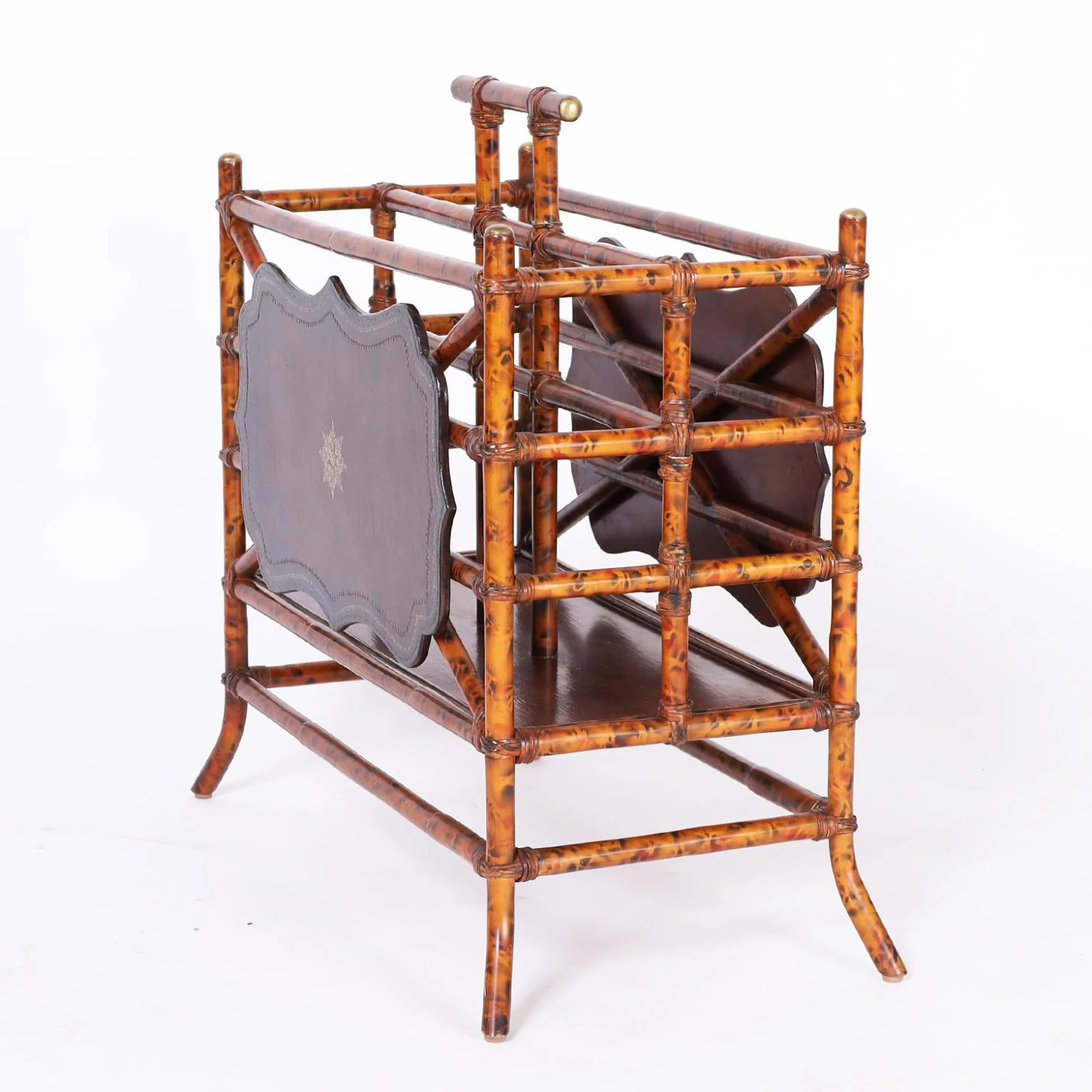 British Colonial Style Faux Bamboo Magazine Rack 5 British Colonial Style Faux Bamboo Magazine Rack - Image 3
