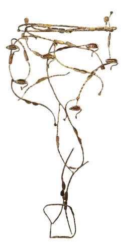 Brutalist Italian Sculptural Wrought Iron Coat Hanger, 1970s