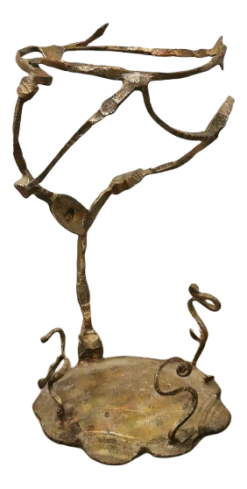 Brutalist Wrought Iron Sculptural Umbrella Stand By Salvino Marsura, Italy, 1960s