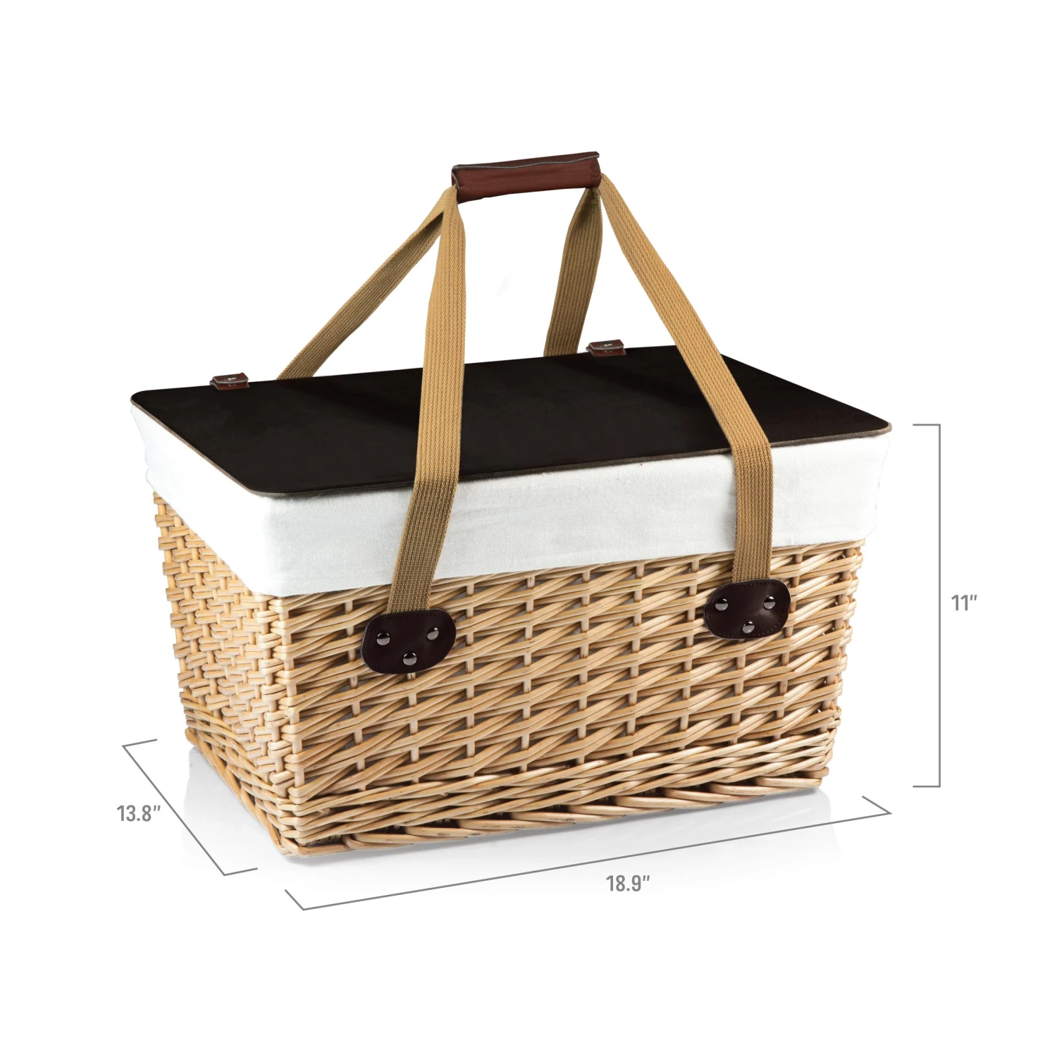 Canasta Grande Picnic Basket With Brown Lid 6 Canasta Grande Picnic Basket With Brown Lid - Image 4