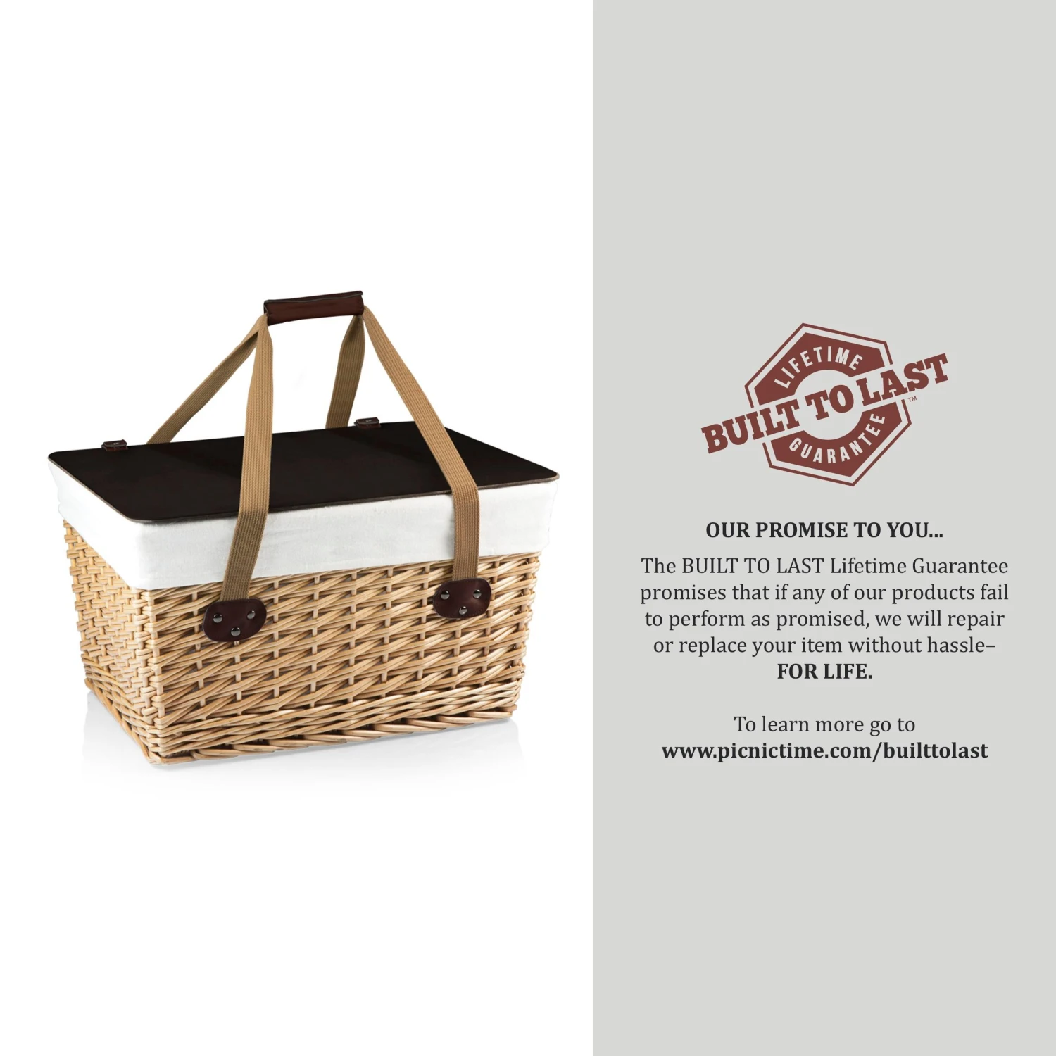Canasta Grande Picnic Basket With Brown Lid 7 Canasta Grande Picnic Basket With Brown Lid - Image 5