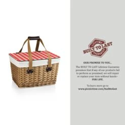 Canasta Picnic Basket With Red & White Lid -CHAIRISH Shop canasta picnic basket with red and white lid 7715