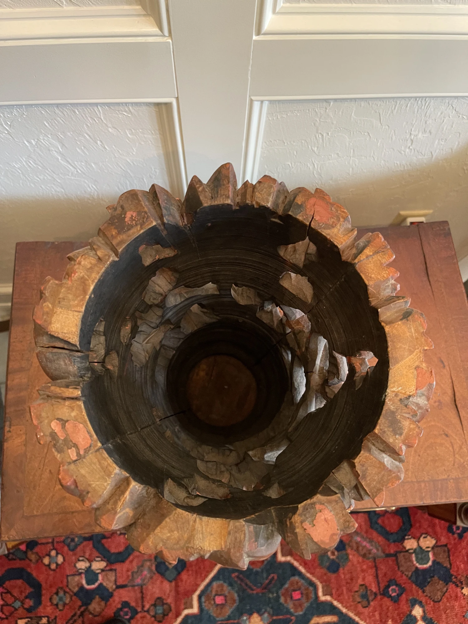 Carved Wood Umbrella Stand 5 Carved Wood Umbrella Stand - Image 3