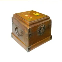 Chinese Brown Mop Inlay Motif Square Storage Box Chest 13 Chinese Brown Mop Inlay Motif Square Storage Box Chest -CHAIRISH Shop chinese brown mop inlay motif square storage box chest 2587