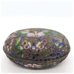 Chinese Cloisonne Enamel On Metal Oval Butterflies Desk Box -CHAIRISH Shop chinese cloisonne enamel on metal oval butterflies desk box 0988