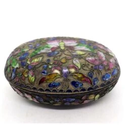 Chinese Cloisonne Enamel On Metal Oval Butterflies Desk Box -CHAIRISH Shop chinese cloisonne enamel on metal oval butterflies desk box 7302