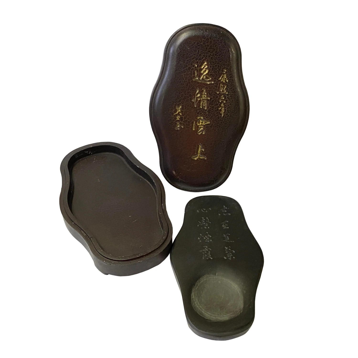 Chinese Rectangular Oval Shape Box With Ink Stone Inkwell Pad 5 Chinese Rectangular Oval Shape Box With Ink Stone Inkwell Pad - Image 3
