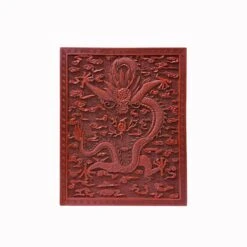 Chinese Red Resin Lacquer Rectangular Dragon Carving Accent Box -CHAIRISH Shop chinese red resin lacquer rectangular dragon carving accent box 4260