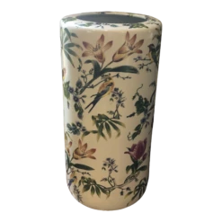 Chinoiserie Bird And Botanical Porcelain Umbrella Stand