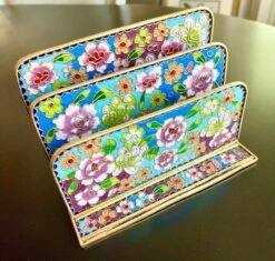 Chinoiserie Cloisonné Desktop Letter Holder -CHAIRISH Shop chinoiserie cloisonne desktop letter holder 0501