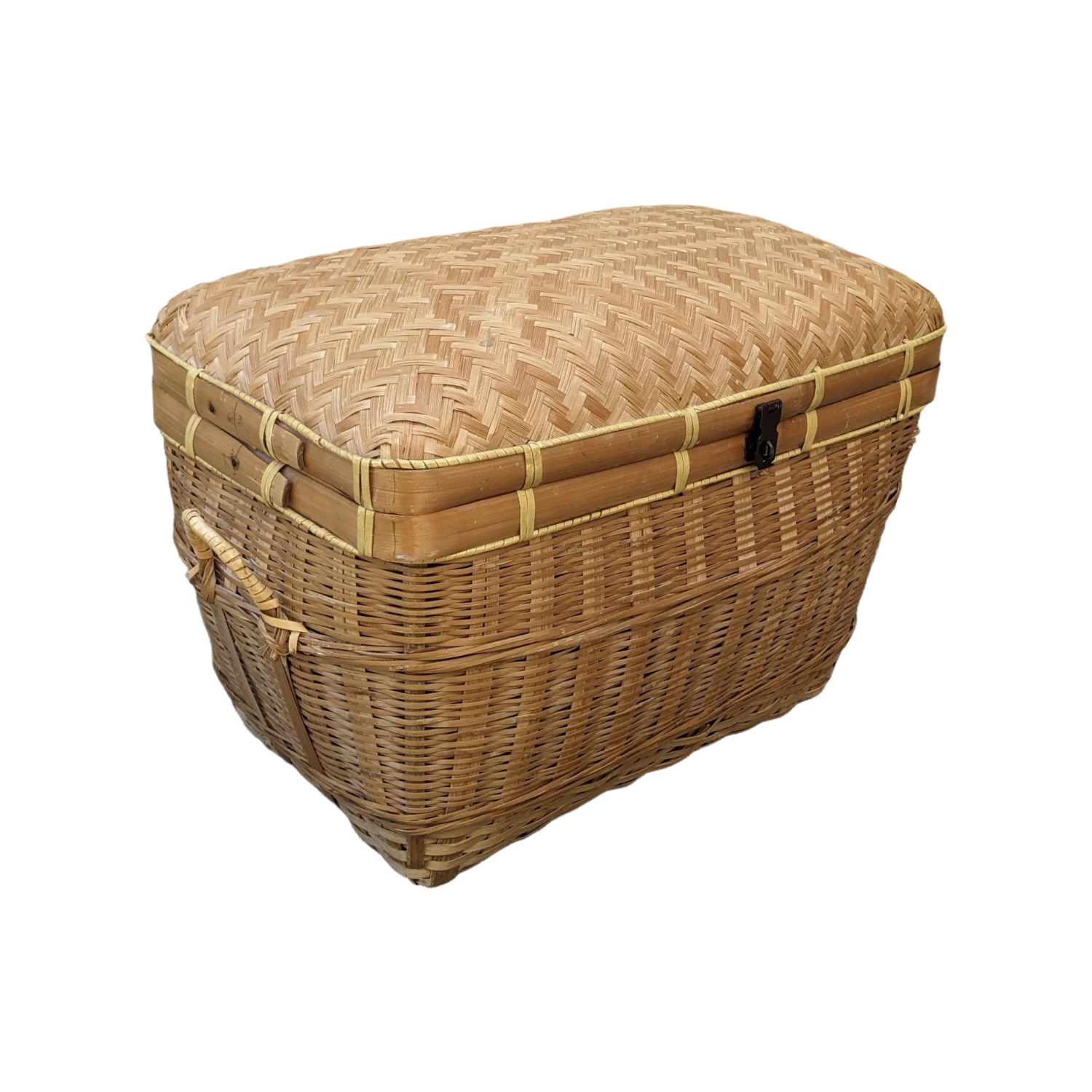 Chinoiserie Coastal Boho Chic Lidded Basket 4 Chinoiserie Coastal Boho Chic Lidded Basket - Image 2