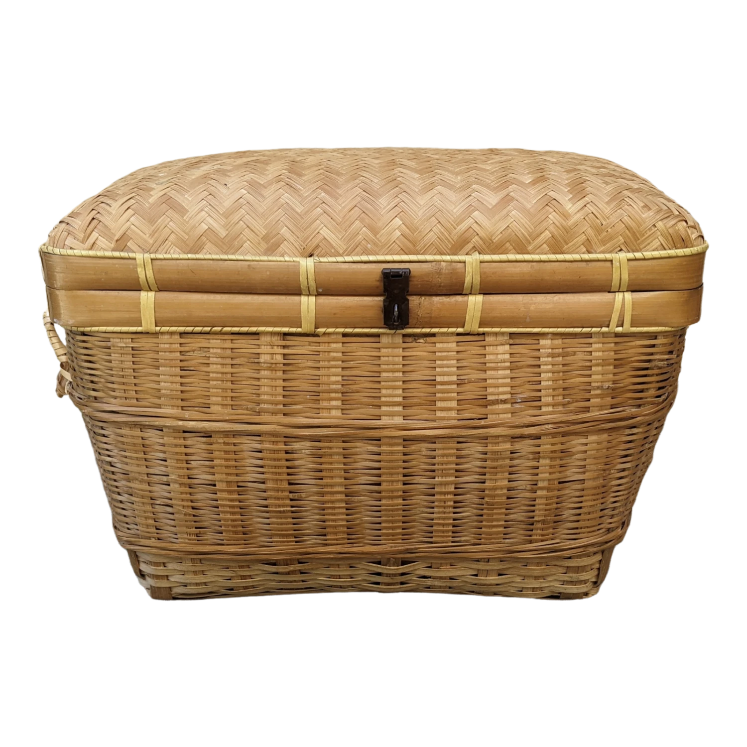 Chinoiserie Coastal Boho Chic Lidded Basket 6 Chinoiserie Coastal Boho Chic Lidded Basket - Image 4