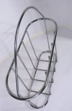 Chrome Magazine Rack Mid-Century C. 1980s -CHAIRISH Shop chrome magazine rack mid century c 1980s 7840