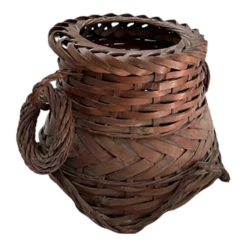 Circa 1920s Vintage American Woven Wicker Basket, Looped Handles