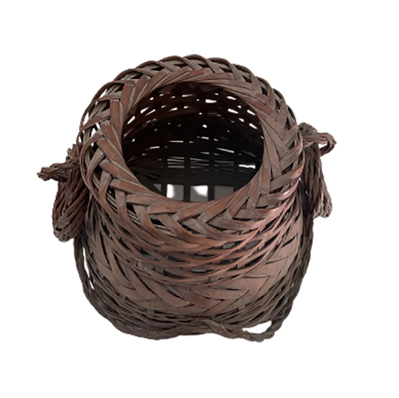Circa 1920s Vintage American Woven Wicker Basket, Looped Handles 5 Circa 1920s Vintage American Woven Wicker Basket, Looped Handles - Image 3