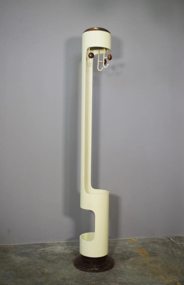 Column Coat Rack With Umbrella Stand Attributed To Joe Colombos, 1960s 4 Column Coat Rack With Umbrella Stand Attributed To Joe Colombos, 1960s - Image 2