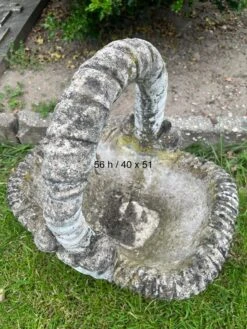 Concrete Garden Basket-Jardinière With Faux Basket Weave -CHAIRISH Shop concrete garden basket jardiniere with faux basket weave 5444